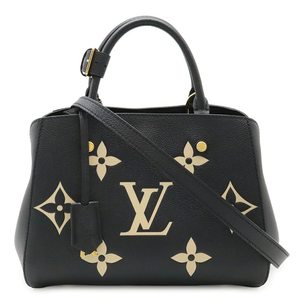 LOUIS VUITTON Monogram Empreinte Montaigne 2way Shoulder Bag Noir Black